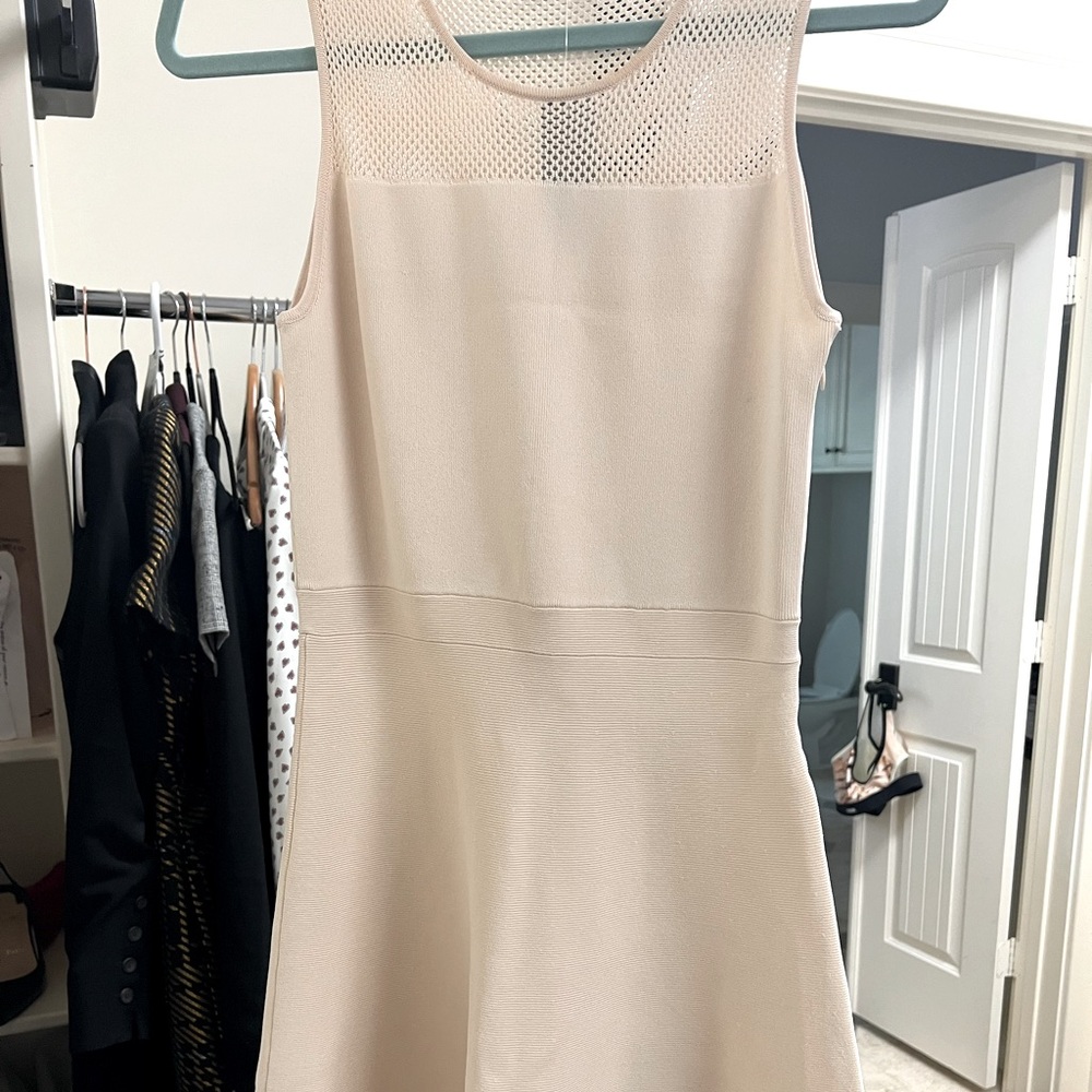NWT Ann Taylor cream dress with flare skirt (medium petite)
